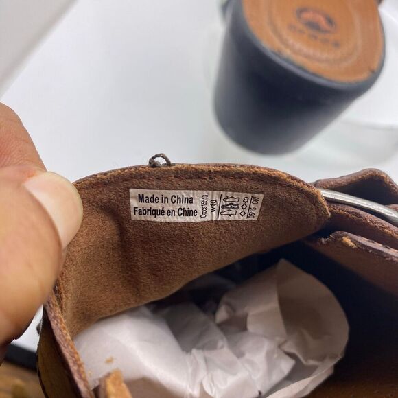 CROCS Women's 10 Brown Cobbler Buckle
Clog Mules Shoes Leather Sandals - Picture 9 of 11